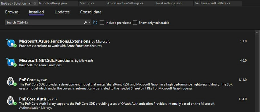 NuGet Package Manager